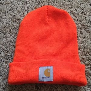 Carhartt unisex neon orange knit beanie
